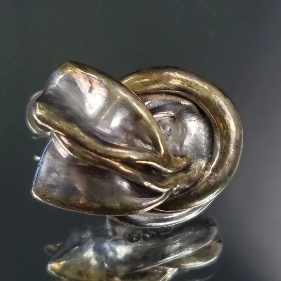 Modern Brutalist 925 Silver Earrings Signed Jewelr